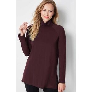 New J. ill Luxe Supima Cotton Everyday Turtleneck Tunic Top Woman L Soft Comfort